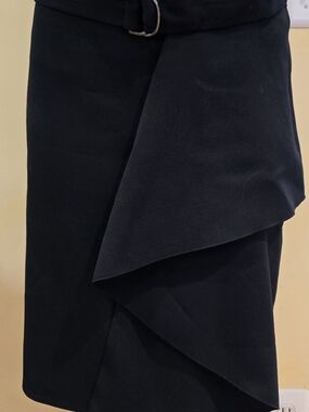 Boss Black Asymmetrical Ruffle Wrap Skirt